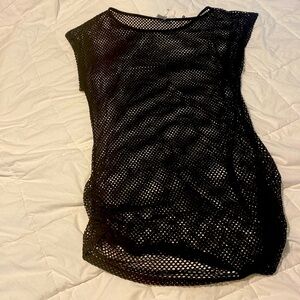 Black fishnet cover-up